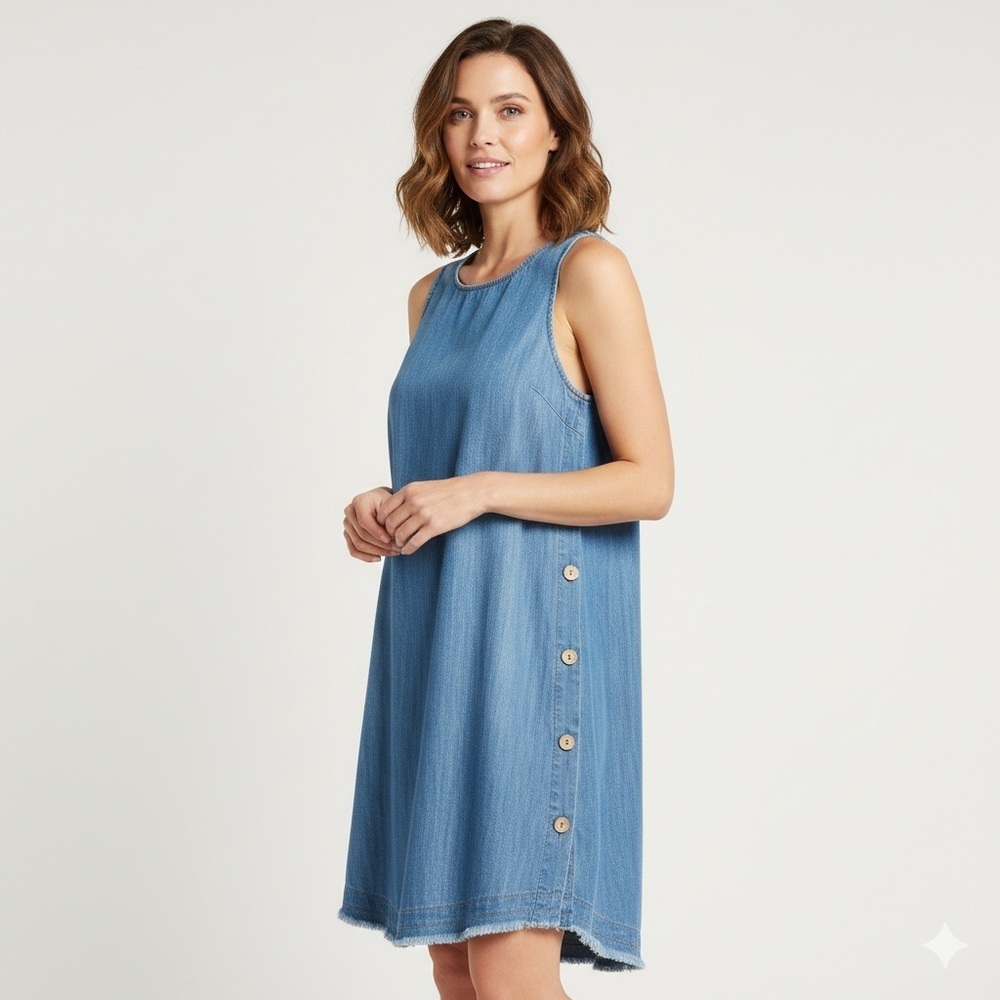 NEW Universal Thread jean Chambray Dress XSMALL blue denim bohom coastal